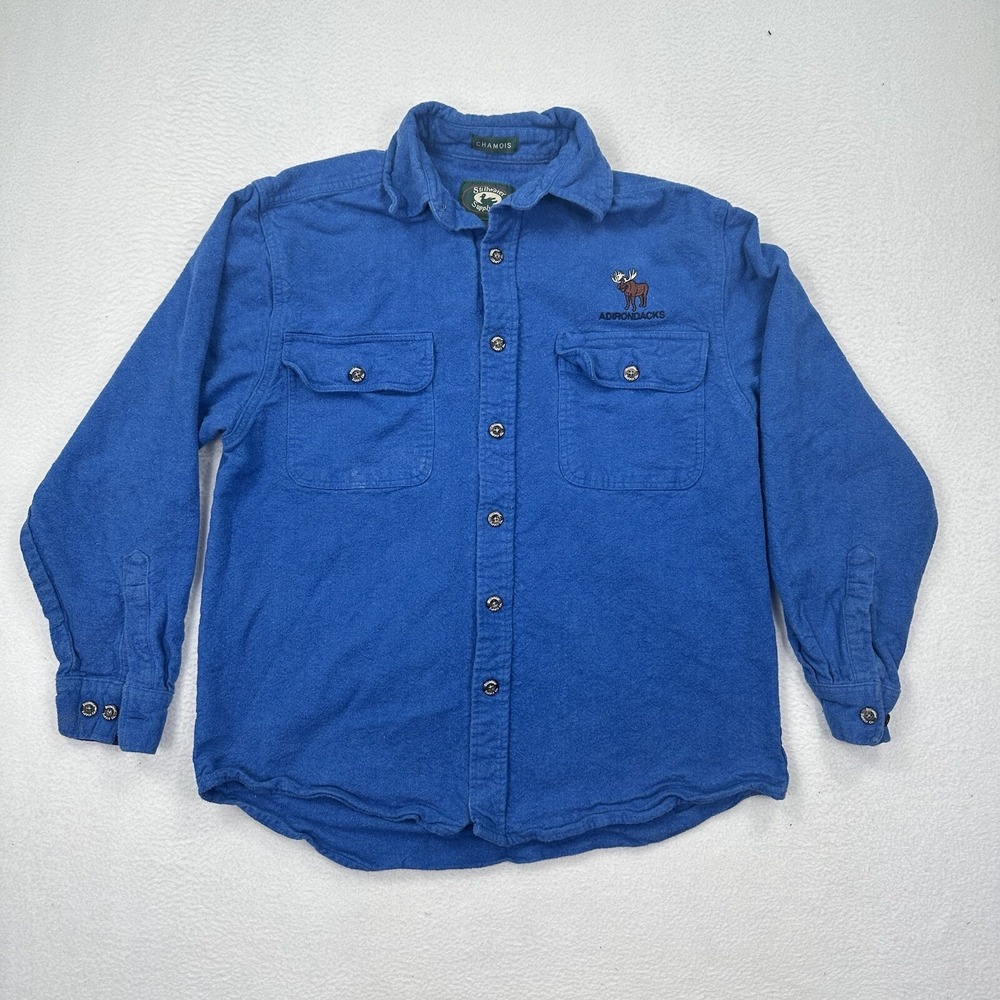 Adirondack Park Moose Stillwater Supply Men's Button‎ Up Shirt Size M Blue